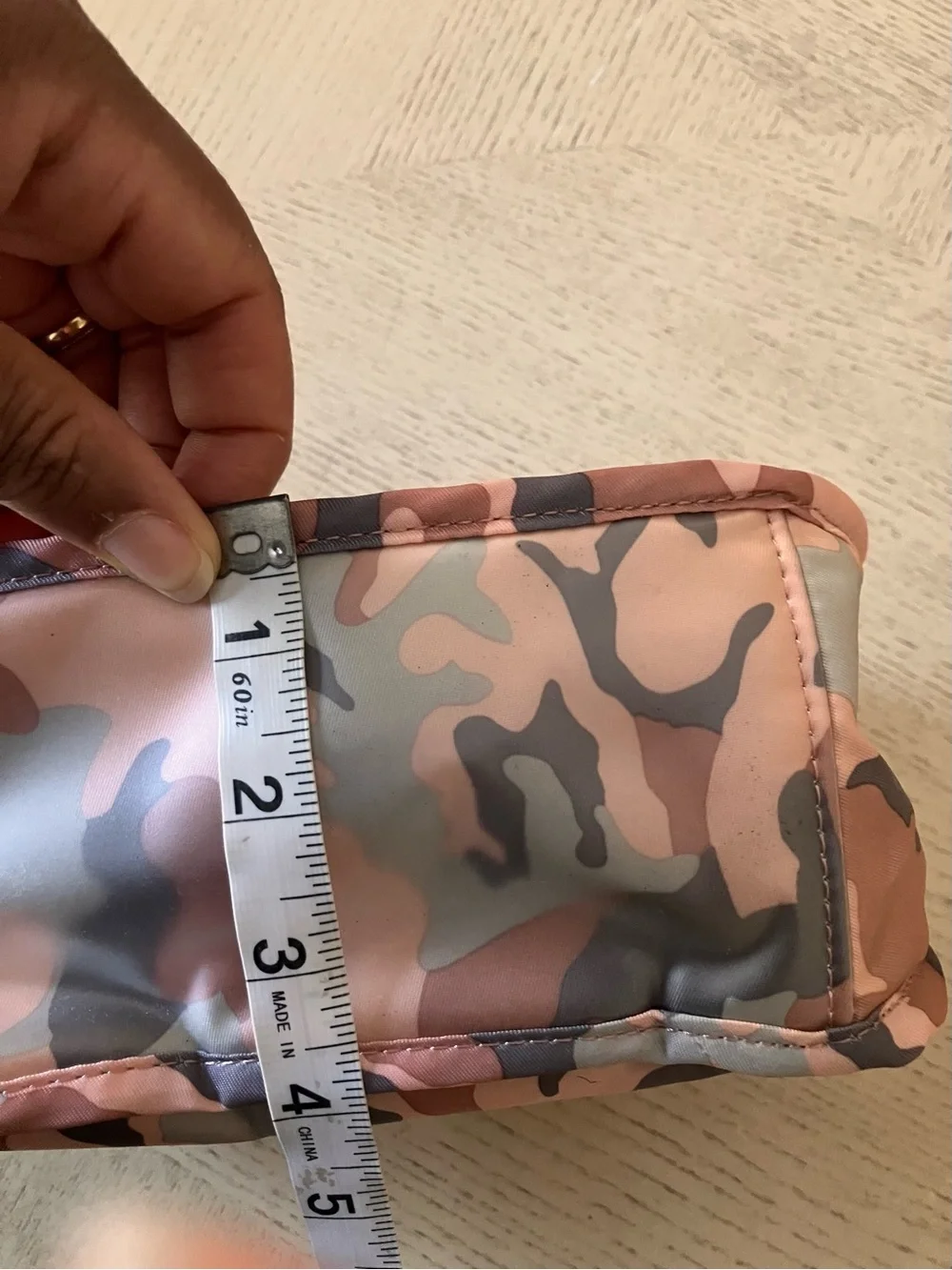 lug Parasail Pink Camo Nylon Cosmetic Bag with Front Zip